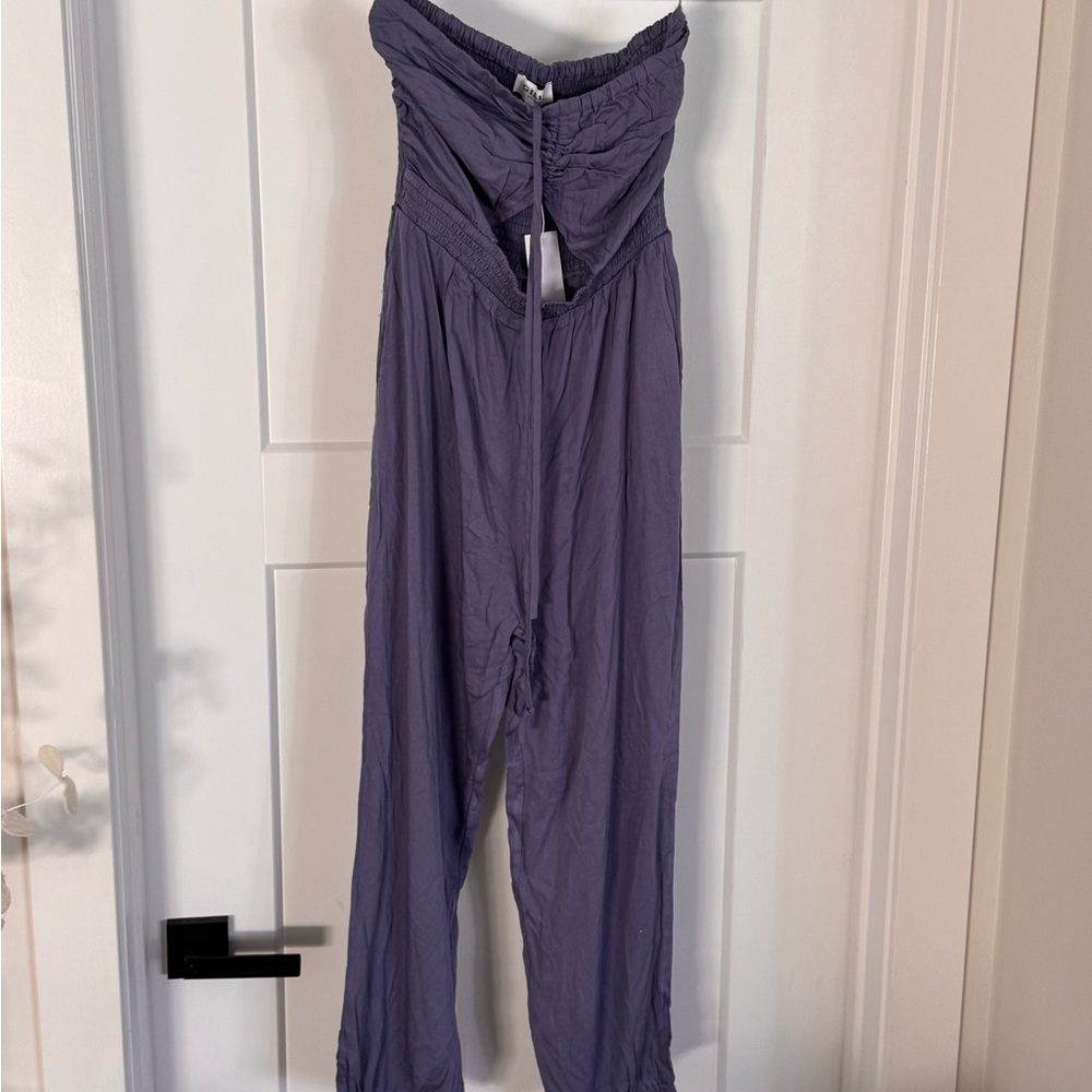 VICI - Francine Pocketed Strapless Cutout Jumpsuit